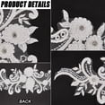 thumbnail image 6 of 1 Pair 3D Flower Beaded Embroidery Lace Fabric Pearl Bead Applique Sew on Patches Tulle Floral Net Gauze Sewing Ornament Paillette DIY Costume Accessories for DIY Bridal Wedding Garment White, 6 of 9