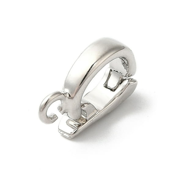 Brass Enhancer Shortener Pendant Bails Hinged Bails Cadmium Free & Nickel Free & Lead Free with Loop Platinum 11x2.5x7mm Hole: 1.4mm