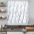 thumbnail image 4 of Navy Blue Branches Semi Sheer Curtains Drapes for Living Room,Bedroom,French Doors Window 108 Inches Long,Modern Abstract Art Forest Silhouettes Rod Pocket Chiffon Curtain Voile Drapery Panel, 4 of 8