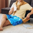 thumbnail image 3 of Wukai Blue Shell Men’s Short Pajama Pants With Pockets Soft Sleep Pj Shorts for Men-Large, 3 of 6