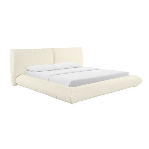 TOV Furniture Romp Cream 100% Recycled Linen UK Super King Bed