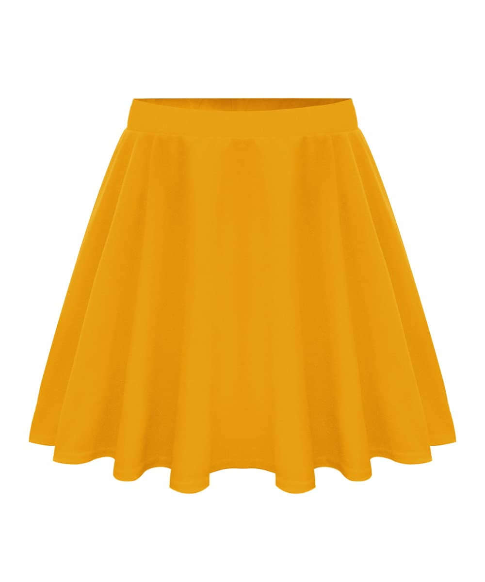TIYOMI Plus Size Skirts Yellow Stretchy Buttons Hidden Zipper Mini