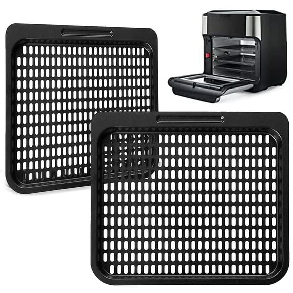 Air Fryer Cooking Tray for Instant Vortex Plus10 Quart, 2 PCS Food Grade Nonstick Replacement Rack Parts Grill Pan Crisper Plate for Innsky 10.6Qt CROWNFUL 10.6Qt Air Fryer Oven, Dishwasher Safe