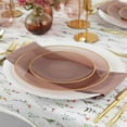 thumbnail image 2 of 64 Pieces Crystal Design Plastic Plates Combo Pack 7 inch and 10 inch Gold Rim Elegant Disposable Plates, Transparent Pink, 2 of 6