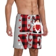 thumbnail image 2 of Fotbe Buffalo Plaid Love And Gnome Pantalones Cortos de Pijama para Hombre, Ropa de Dormir, Pantalones de Pijama Cortos para Hombre-Large, 2 of 6
