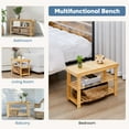 thumbnail image 4 of Gianna Shoe Rack Bench, 3-Tier Bamboo Storage Organizer, Wood, 4 of 5