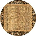 thumbnail image 1 of Ahgly Company Indoor Round Oriental Brown Modern Area Rugs, 3' Round, 1 of 4