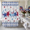 thumbnail image 4 of 4th of July Shower Curtain, 48" x 72", Patriotic Independence Day American Flag Star Blue Plaid Waterproof Bathroom Curtain Washable Shower Curtain Set with 12 Hooks, 4 of 9