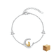 thumbnail image 1 of "Pulseras De Gato Luna Plata 925 Para Mujeres Dorado 21 Cm 21 Cm Belug, Plata", 1 of 5