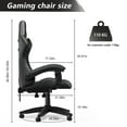 thumbnail image 4 of Bigzzia High-Back Gaming Chair PC Office Chair Computer Racing Chair PU Desk Task Chair Ergonomic Executive Swivel Rolling Chair with Lumbar Support for Back Pain Women, Men (Gray), 4 of 6