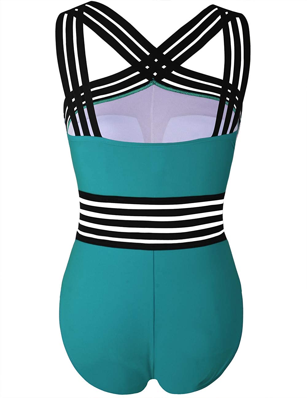 Hilor Womens One Piece Swimwear Front Crossover Swimsuits Hollow