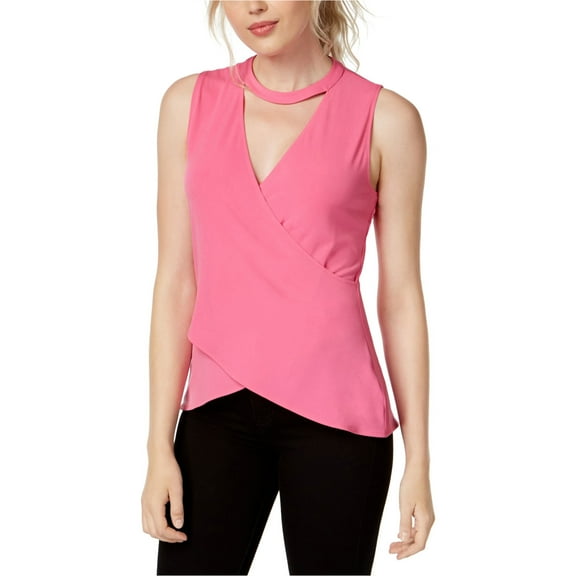 Rachel Rachel Roy Womens V-Neck Choker Tank Top Pink L