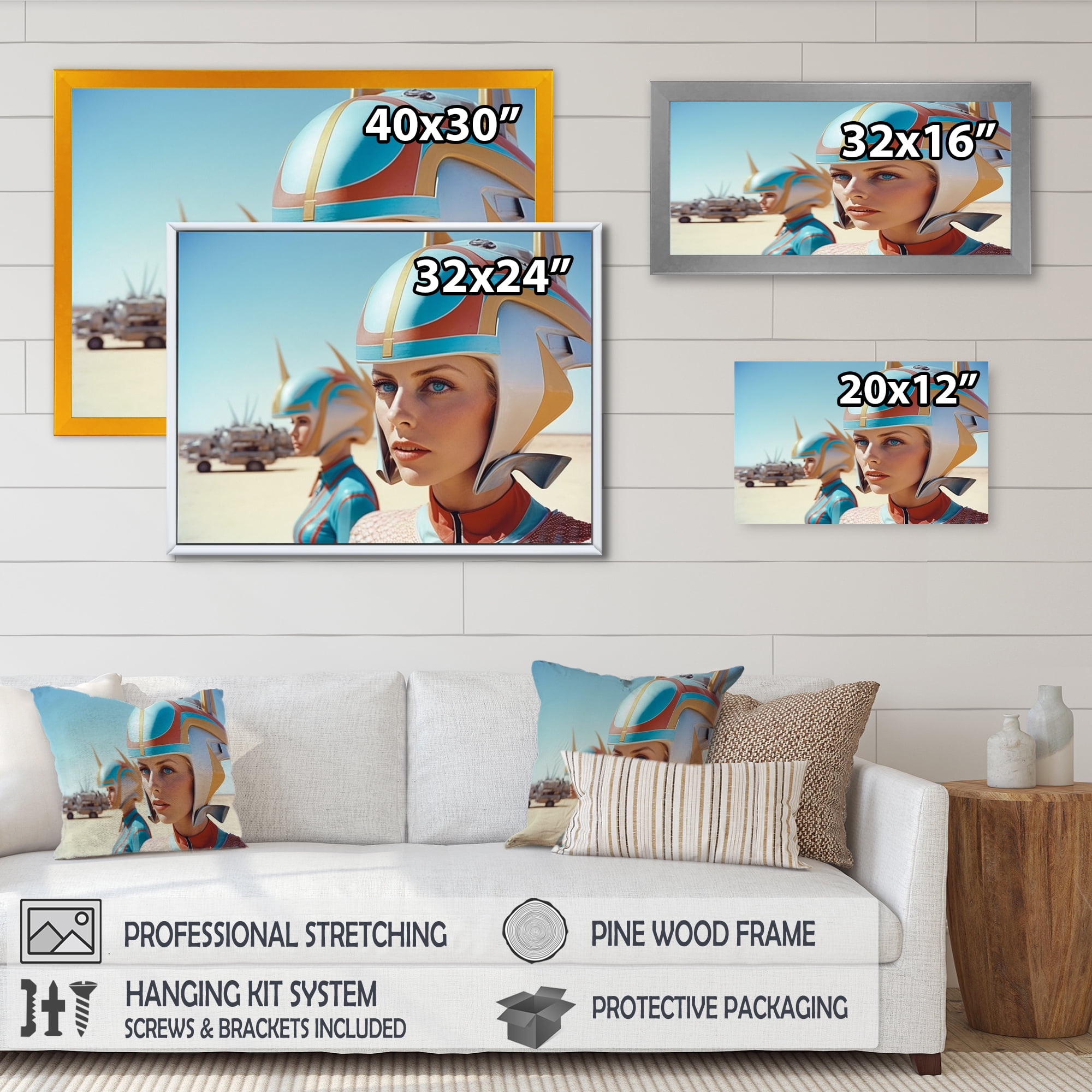 Designart Futuristic Fashion For Woman III Canvas Wall Art