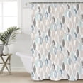 thumbnail image 5 of Leaves Specimens Shower Curtain, 72" x 72", Blue Khaki Teal Grey White Background Waterproof Bathroom Curtain Washable Shower Curtain Set with 12 Hooks, 5 of 6