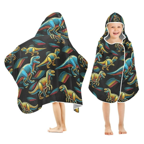 joogoo Dinosaur Kids Hooded Beach Towel Baby Bath Towel 23.5"x50"