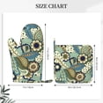 thumbnail image 4 of XMXY Oven Mitts and Pot Holders 2 Pcs Sets, Blue Swirl Floral Art Heat Resistant Silicone Cooking Gloves for Grill Baking BBQ Kitchen Decor, 4 of 9