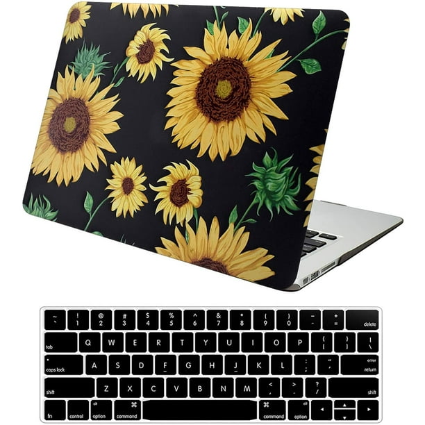 Case for MacBook Pro 15 inch 2019 2018 2017 2016 Release A1990 A1707 Rubberized Plastic Hard Shell Case and Keyboard Cover for Apple MacBook Pro 15 Touch Bar and Touch ID Sunflower Walmart