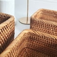 thumbnail image 6 of Handmade Rectangular Weaving Rattan Wicker Basket Fruit Tray Bread Hand-knitted Case Simple Portable Picnic Storage Box Home Kitchen Items Decoration Supplies, 6 of 9