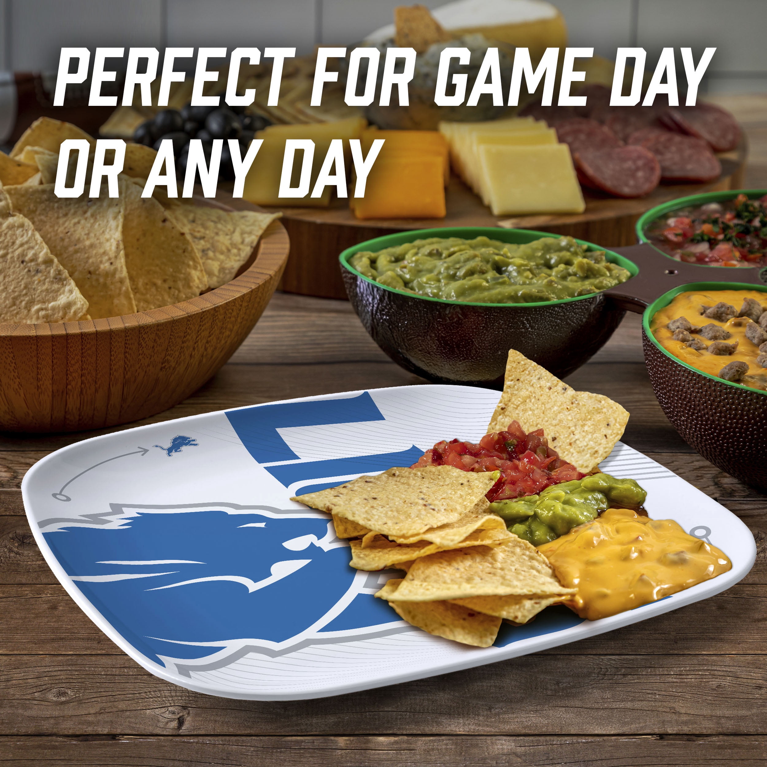 YouTheFan NFL Detroit Lions Large Party Plate