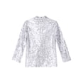 thumbnail image 4 of inlzdz Boys Sequins Slim Fit Formal Tuxedo Blazer Wedding Party Prom Homecoming Dressy Coat Jacket Silver 6, 4 of 7
