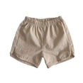 thumbnail image 5 of CQONEPT Boys Girls Shorts Summer Elastic Waist School Uniform Shorts with Pockets 5-14 Years Khaki 1 Years, 5 of 7