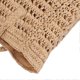 thumbnail image 2 of Woven Straw Large Bag Vintage Hollow Out Double Handle Zipper Inner Pocket Straw Shoulder Bag Coffee, 2 of 4