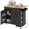 thumbnail image 1 of HOMCOM Mobile Kitchen Island with Charging Station, Drop Leaf Kitchen Cart, 1 of 10