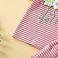 thumbnail image 5 of Paguaki Baby Girl Clothes Floral Short Sleeve T-Shirt Top + Waist Pocketed Summer Short Sets 4-7T Girl 2-Piece Outfits Suit, 5 of 9