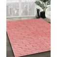 thumbnail image 3 of Ahgly Company Machine Washable Indoor Round Transitional Light Coral Pink Area Rugs, 8' Round, 3 of 7