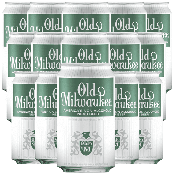 Old Milwaukee 15 Pack Non-Alcoholic Beer | Domestic Non-Alcoholic Malt Beverage | 12 FL OZ Cans