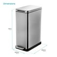 thumbnail image 4 of Home Zone Living 12 Gallon Slim Stainless Steel Kitchen Trash Can with Step Pedal and Soft Close Lid, Silver, 4 of 8