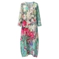 thumbnail image 4 of PVCS Femmes Mode Boutons Imprimé Floral en Vrac à Manches Longues Casual Maxi Robe, 4 of 5