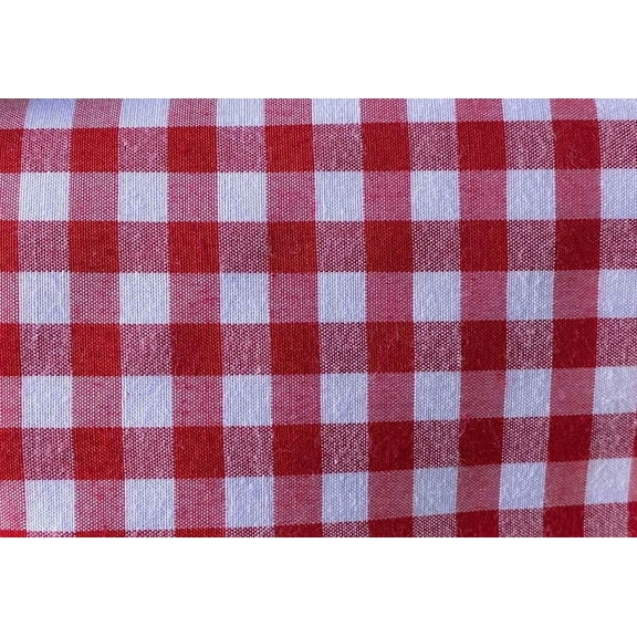 1/4" Red Gingham Print Poly Cotton Fabric Checkered 60" By The Yard