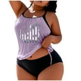 thumbnail image 1 of Trajes de Baño de Corte Alto para las Mujeres Impresión de Tamaño Grande con Cojín de Pecho, Traje de Baño Dividido con Cordón Suelto, 1 of 5