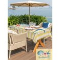 thumbnail image 5 of Outdoor Tablecloth with Umbrella Hole for Patio/Picnic/Party/Camping, Starfish Shell Coastal Waterproof Table Cloth Rectangle Table Cover Washable, Summer Nautical Striped Farmhouse (60"x 102"), 5 of 8