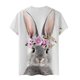 thumbnail image 5 of Blusa de manga corta con cuello redondo para mujer a la moda, camisetas sueltas con estampado Fridja bn6627, 5 of 5