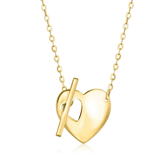Ross-Simons Italian 10kt Yellow Gold Heart Toggle Necklace, Women's, Adult