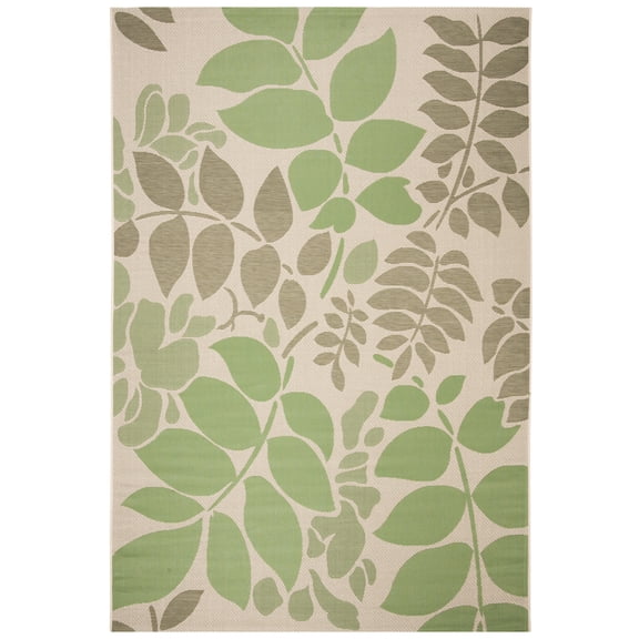 Safavieh Courtyard August Floral Indoor/Outdoor Area Rug, Cream/Green, 6'7" x 9'6"