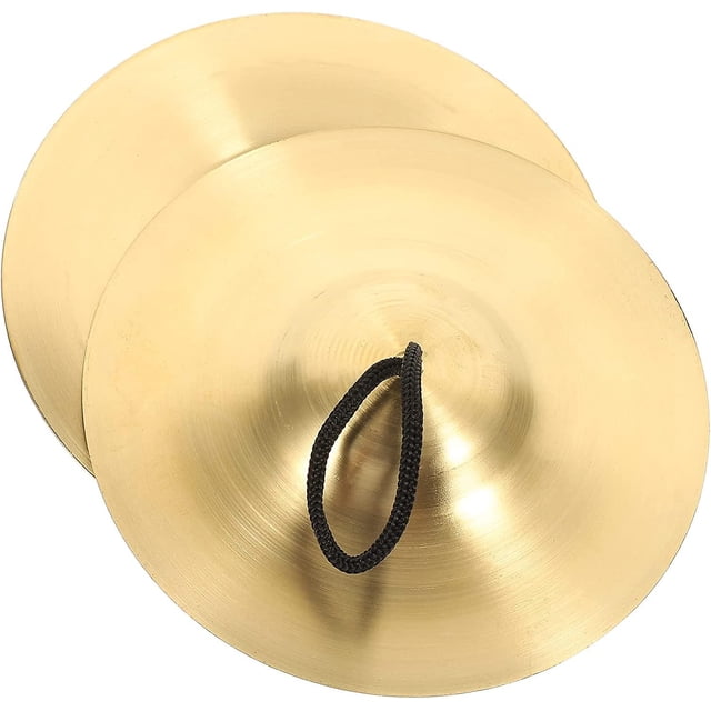 1 par de platillos de mano, platillos de dedo de cobre de platillo de marcha pequeños de 6 pulgadas, Zills de dedo de metal con instrumento de percusión de banda para adultos, niños, fiesta