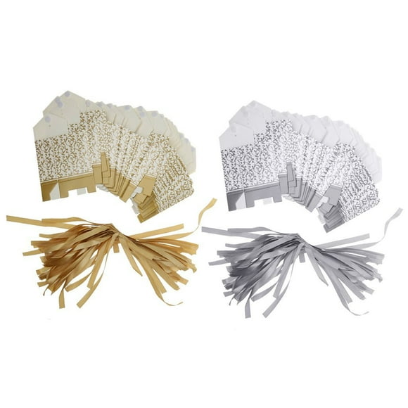 Yosoo 10PCS Sweet Wedding Party Favor Ribbon Gift Bags Candy Paper Boxes Gloden/Silver