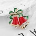 thumbnail image 3 of comerut Christmas Brooch Rhinestone Festive Christmas Tree Bell Wreath Snowman Shape Clothes Jewelry New Year Gift Sweater Coat Hat Decoration Clothes Pin, 3 of 8