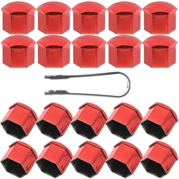 DINHEAROM Abs Plastic Wheel Hub Cover Red 20Pcs 0.98X0.98X0.83In