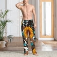 thumbnail image 2 of Susaid Vintage Sunflowes Print Mens Pajama Pants Set Sleep & Lounge Pants, PJ Bottoms with Pockets and Button Fly-Medium, 2 of 6
