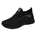 thumbnail image 2 of LTTVQM Bowling Shoes Men Orthopedic Arch Support Mesh Slip-On Walking Shoes Non-Slip Sole Breathable Outdoor Casual Athletic Comfortable Lace-Up Sneakers Black 43(US-9Men), 2 of 5