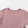 thumbnail image 5 of Toddler Kids Boys Girls Short Sleeve T-Shirts Cotton Tee Cute Solid Color Breathable Soft Summer Top Purple 12-18 Months, 5 of 6