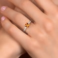 thumbnail image 4 of Gem Stone King 14K Yellow Gold Poppy Topaz and White Lab Grown Diamond Engagement Ring for Women | 1.90 Cttw | Princess 6MM | Gemstone November Birthstone | Size 8, 4 of 6