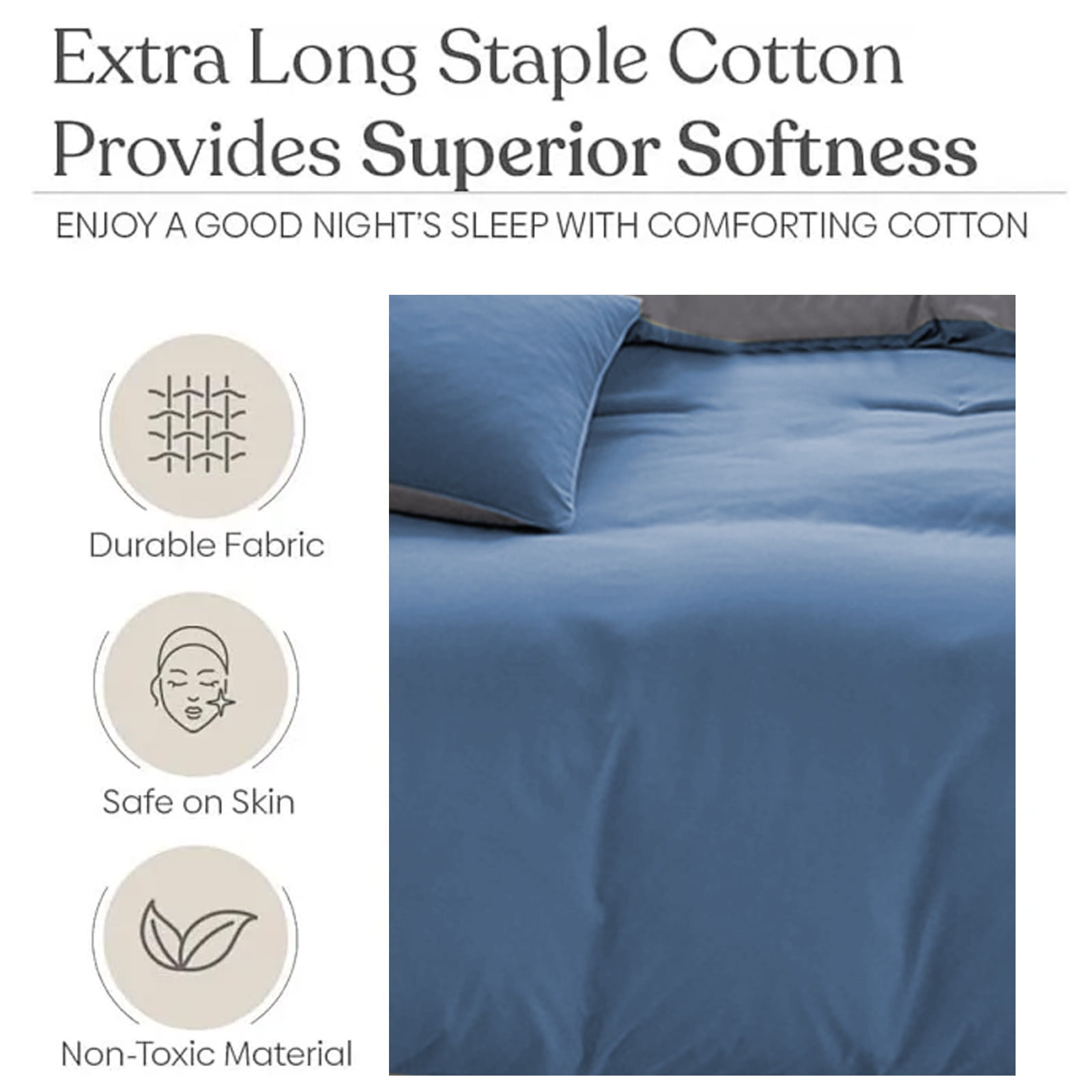 4 Piece Bed Sheets Queen/King Size Bedding Set with Duvet Cover Fitted Sheet 2 Pillowcases Soft Washed Polyester Wrinkle Free Easy Care by PALIFEUR