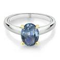 thumbnail image 2 of Gem Stone King 925 Silver and 10K Yellow Gold Cassiopeia Mystic Topaz Solitaire Engagement Ring for Women | 2.00 Cttw | Oval 9X7MM | Gemstone November Birthstone (Size 7), 2 of 4