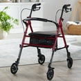 thumbnail image 6 of McKesson Lightweight Rollator, Folding - Rolling Walker, Aluminum, Red, 1 Ct, 6 of 10