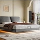 thumbnail image 3 of Set Simple Double Bed Light Soft Designer Sleeping Human Double Bed Frame Headboards Cama Matrimonial Bedroom Nordic Furniture My Lux Decor Round, 3 of 9